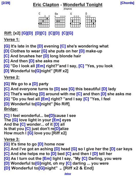 wonderful tonight lyrics and chords|wonderful tonight chords no capo.